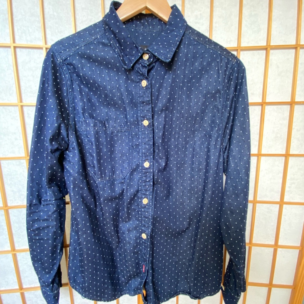 Centennial Trading Co. Men's Navy Blue Polka Dot Shirt